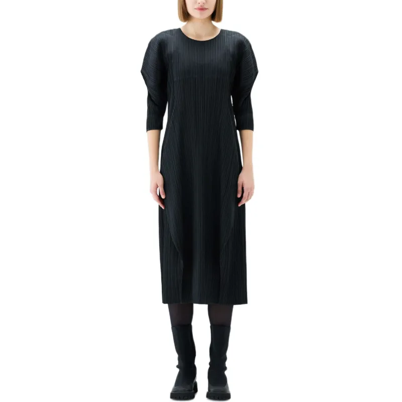 PLEATS PLEASE ISSEY MIYAKE FW24 Long-Sleeved Dresses Women's Black-1