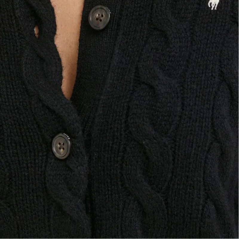 Polo Ralph Lauren Polo Pony embroidered Cable knit Cardigan-4