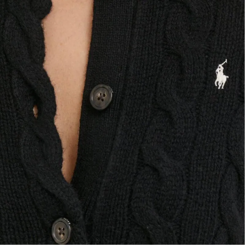 Polo Ralph Lauren Polo Pony embroidered Cable knit Cardigan-3