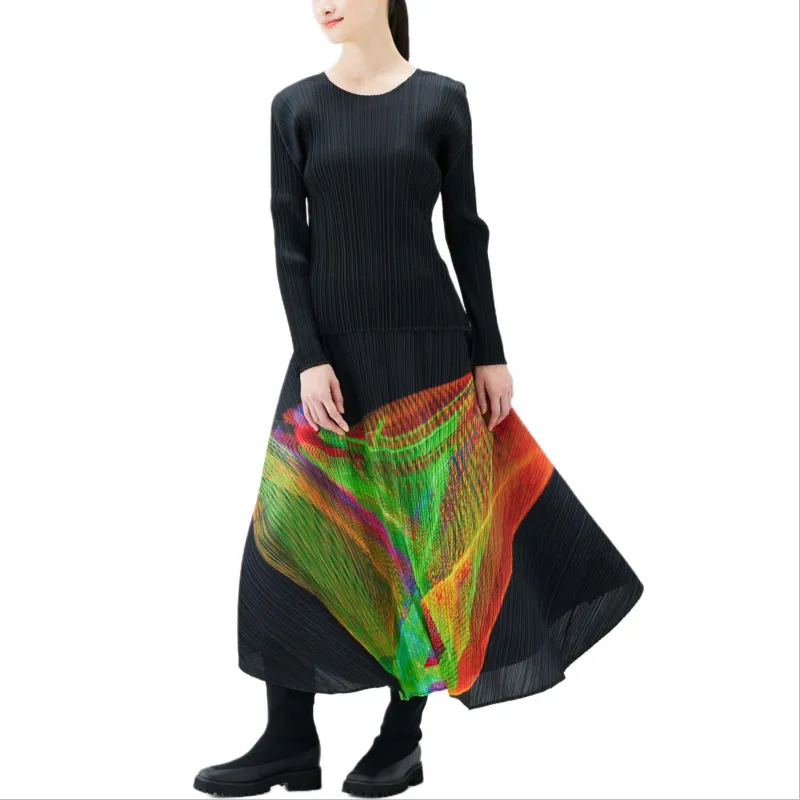 PLEATS PLEASE ISSEY MIYAKE Spectrum Midi Skirt-4