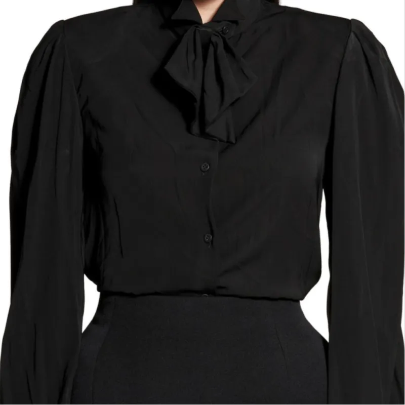 Balenciaga Bow Detailed Long Sleeve Shirt-6