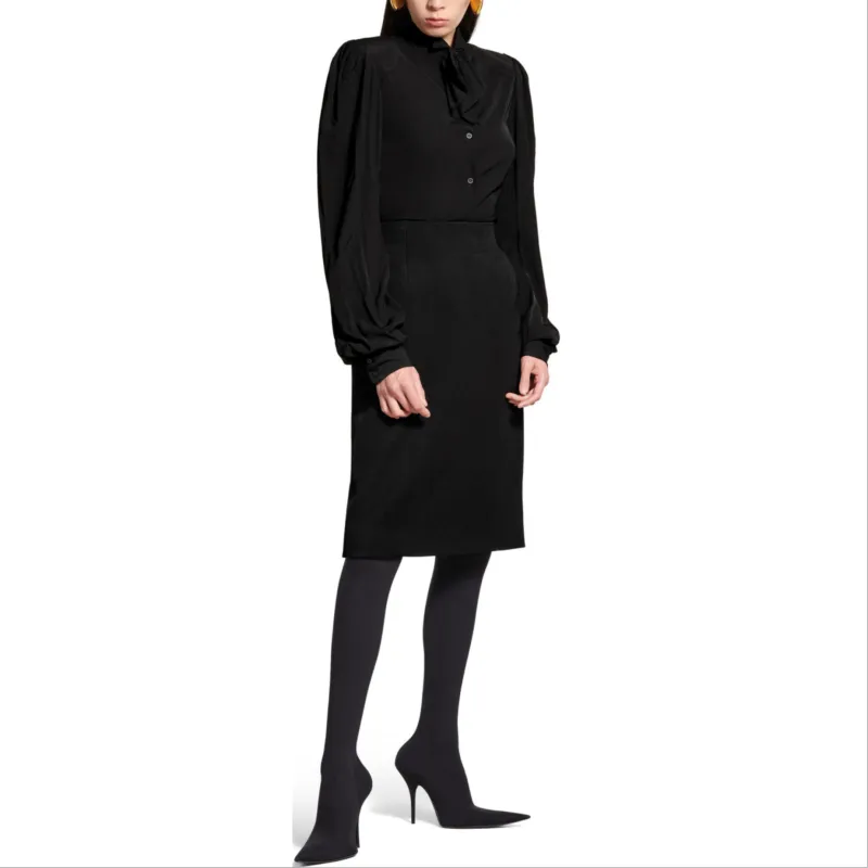 Balenciaga Bow Detailed Long Sleeve Shirt-3