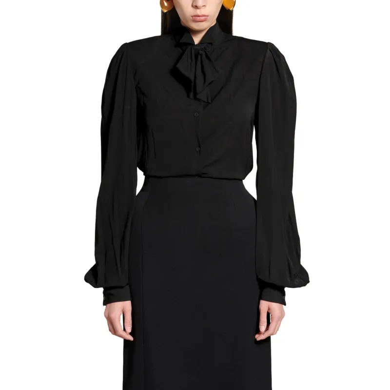Balenciaga Bow Detailed Long Sleeve Shirt-2
