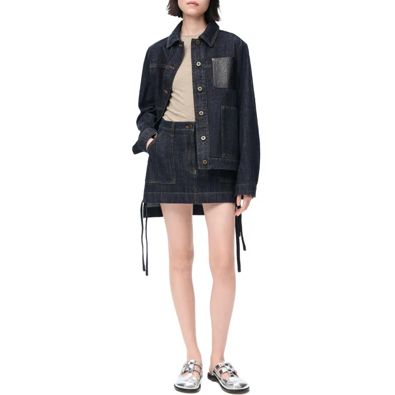 LOEWE Workwear Skirt 'Indigo Blue'-1