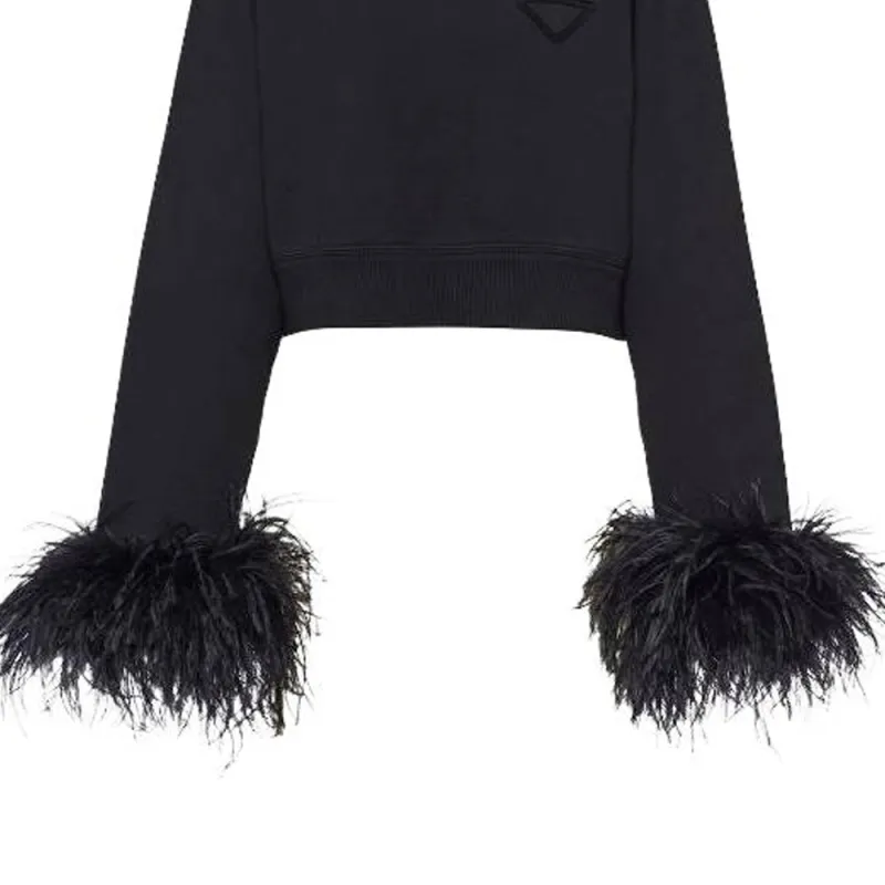 PRADA Crewneck Cropped Sweatshirt-1