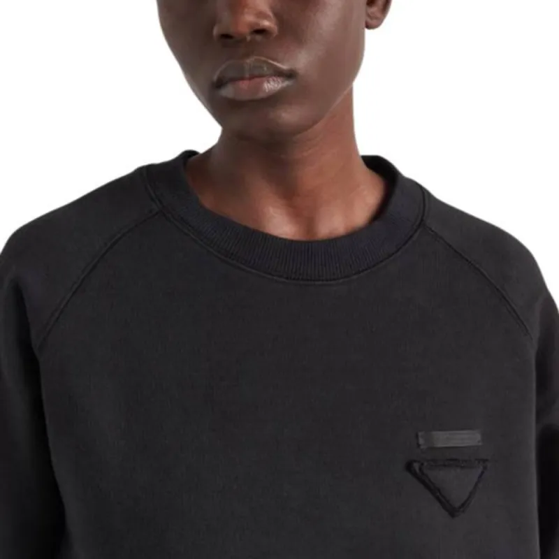 PRADA Crewneck Cropped Sweatshirt-3