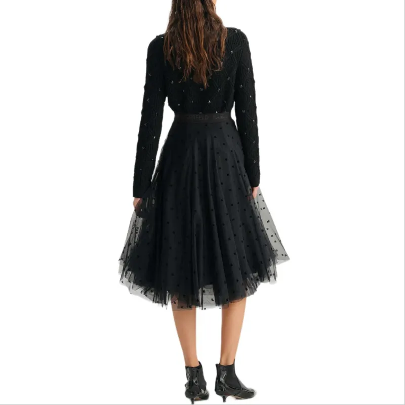 KARL LAGERFELD FW23 Casual Long Skirt Women's Black-1