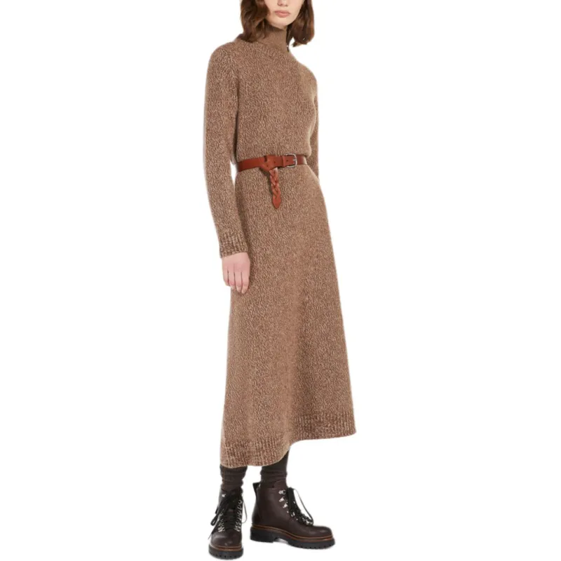 WEEKEND MaxMara Dionne Long-Sleeved Dresses Women's Light Brown-3