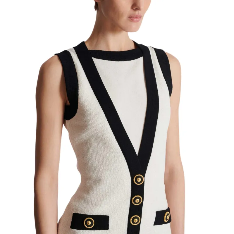 BALMAIN Two Tone Knit Dress-6