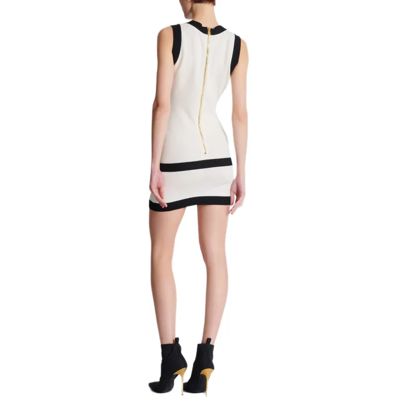 BALMAIN Two Tone Knit Dress-4