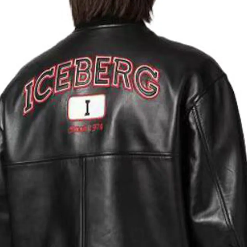 Iceberg FW24 Leather Jacket Men's Black-2