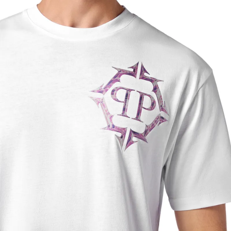 PHILIPP PLEIN Chrome Logo print T shirt-4
