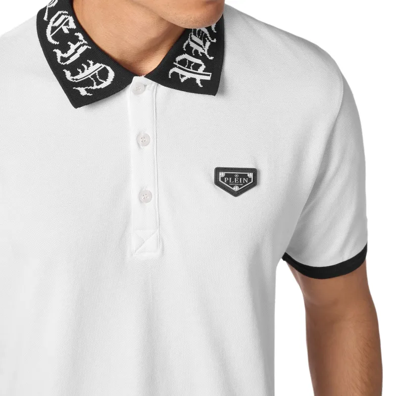 PHILIPP PLEIN Logo plaque Cotton Polo Shirt-4