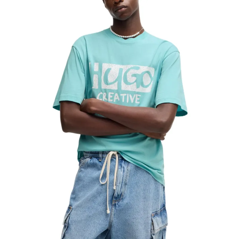 HUGO BOSS FW24 T Shirt Men's Light Blue-1