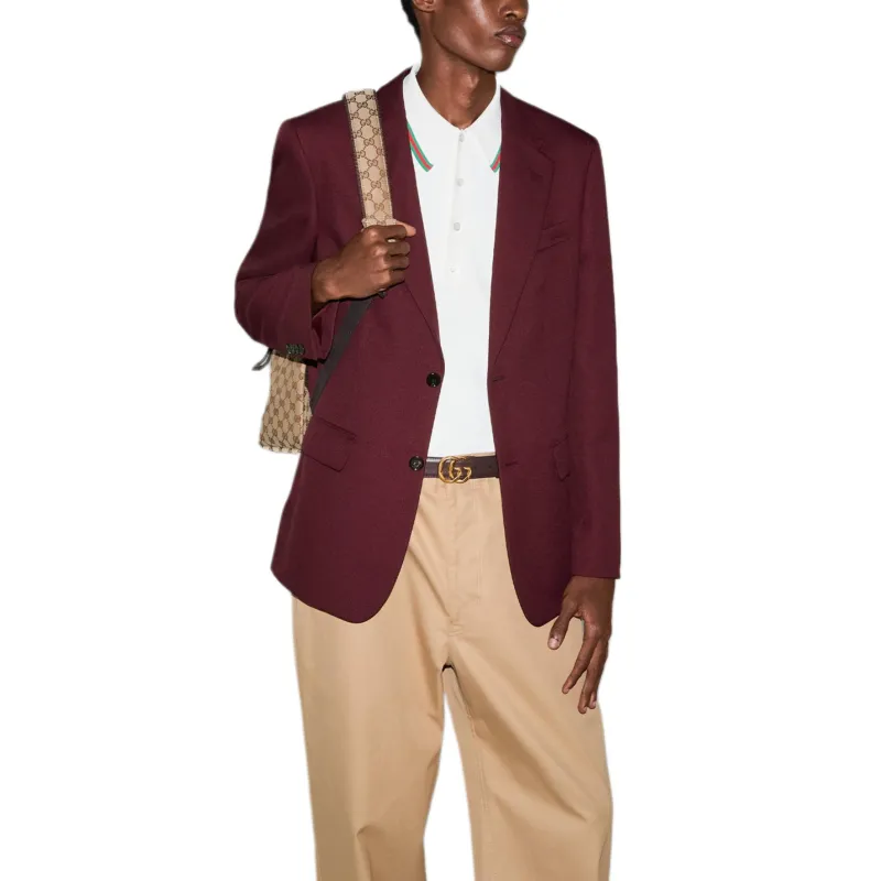GUCCI SS25 Jackets & Coats Men's Burgundy-4