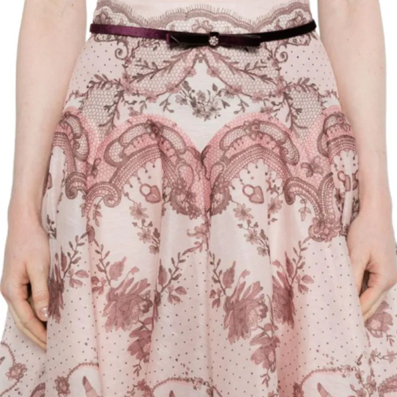 Zimmermann Crush Flared Midi Skirt-4