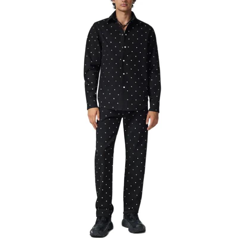 VERSACE Embellished Denim Shirt-1