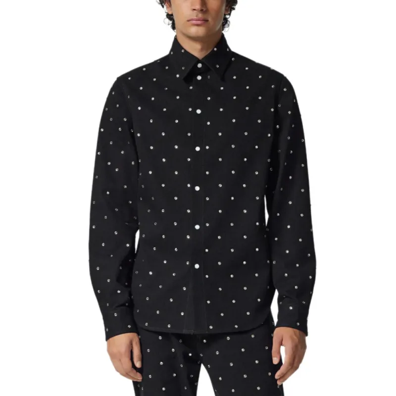 VERSACE Embellished Denim Shirt-2