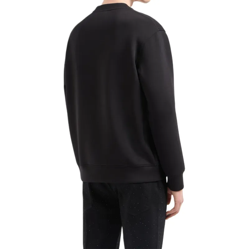 EMPORIO ARMANI Asv Clubwear Jersey Sweatshirt With Eagle Patch And Rhinestones-2