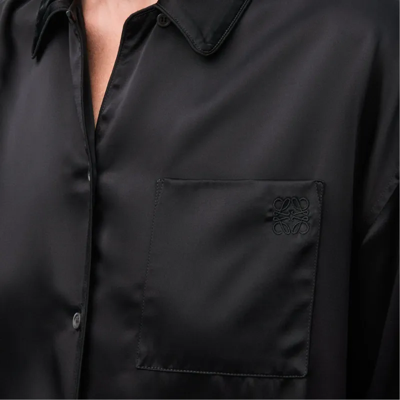 LOEWE SS25 Women's Pre Selection Collection Pajama Top Women's Black-5