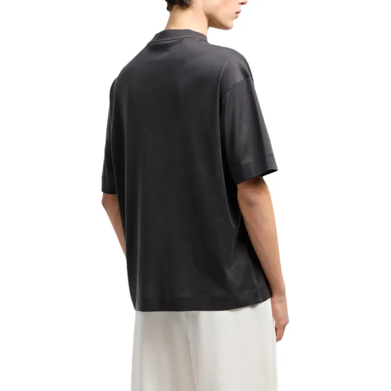 EMPORIO ARMANI Asv Lyocell Blend Jersey Oversized T shirt With Lily Print-2