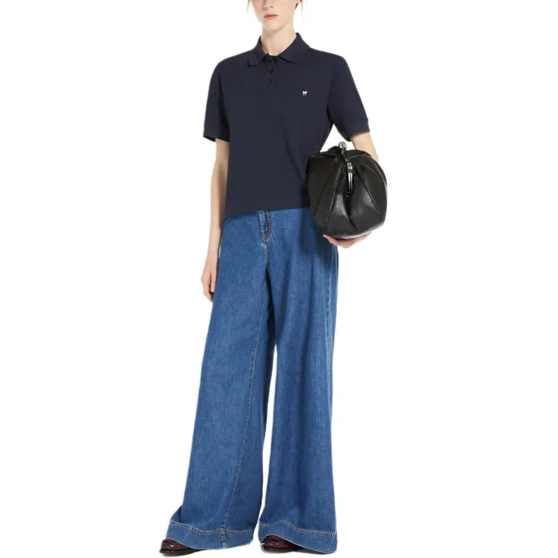 WEEKEND MaxMara Logo embroidered Polo Shirt-4