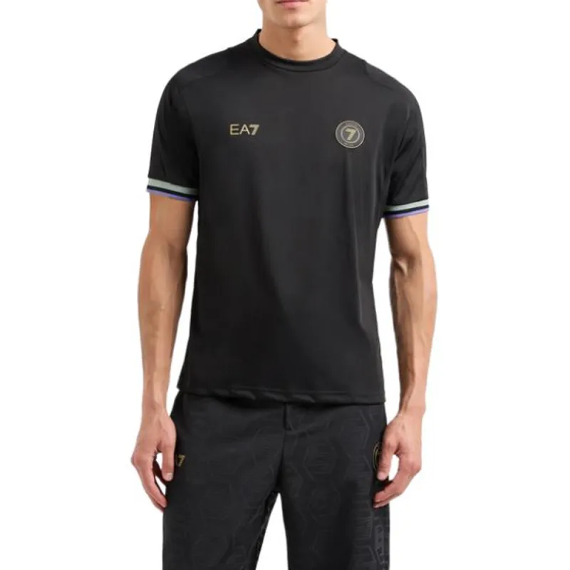 EMPORIO ARMANI Stripe Detailed Crewneck T Shirt-1