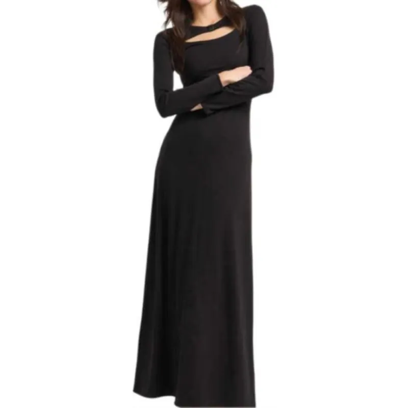 ARMANI EXCHANGEAE SS25 Long Sleeved Dress Women's Black-1