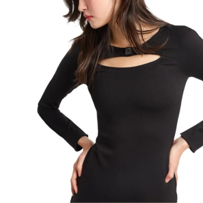 ARMANI EXCHANGEAE SS25 Long Sleeved Dress Women's Black-7