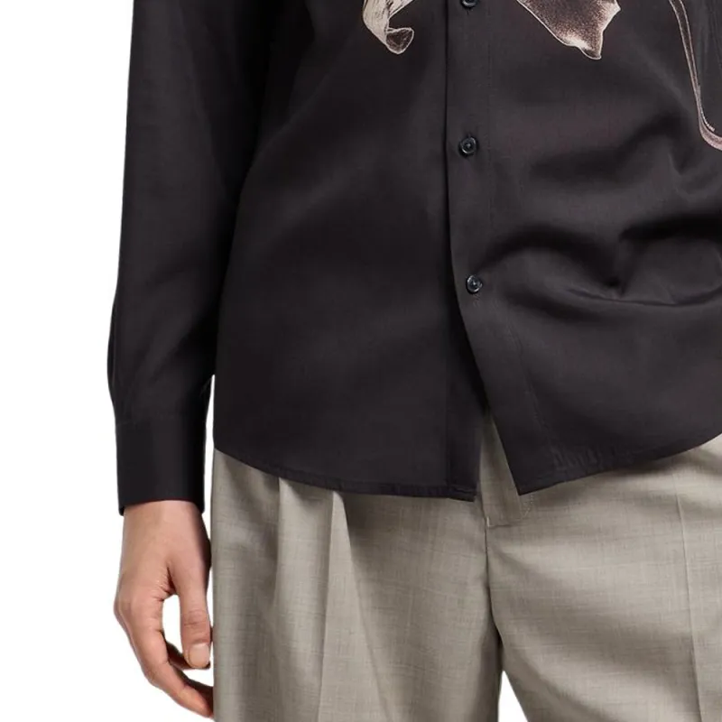 EMPORIO ARMANI Asv Lyocell Blend Shirt With Lily Print-6