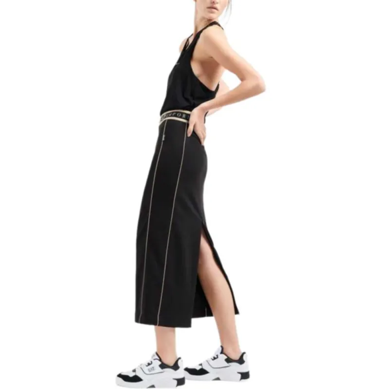 EMPORIO ARMANI EA7 SS25 Casual Long Skirt Women's Black-3