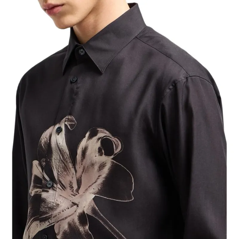 EMPORIO ARMANI Asv Lyocell Blend Shirt With Lily Print-5