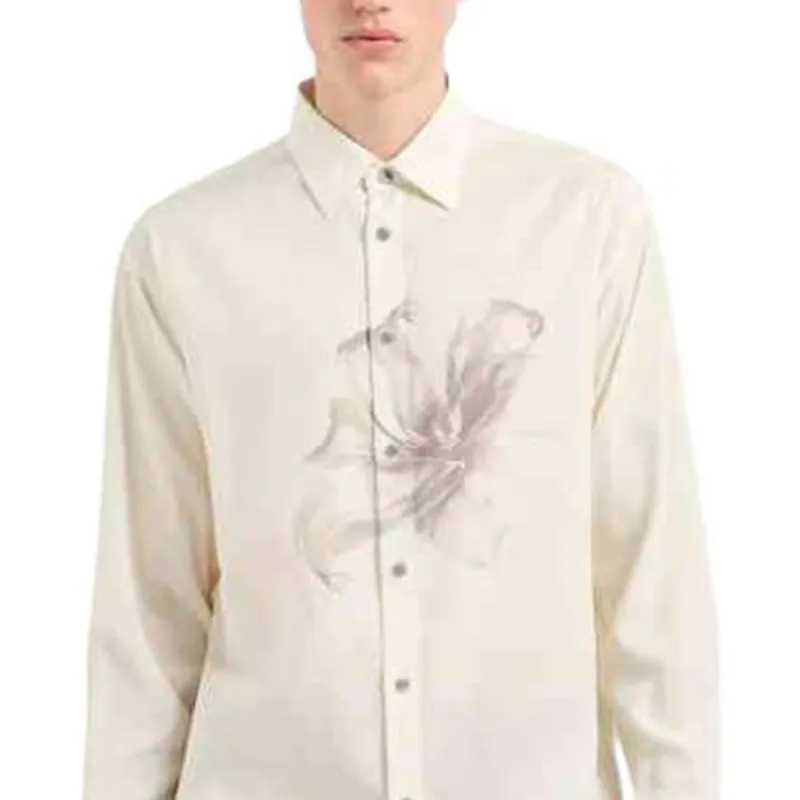 EMPORIO ARMANI Asv Lyocell Blend Shirt With Lily Print-2