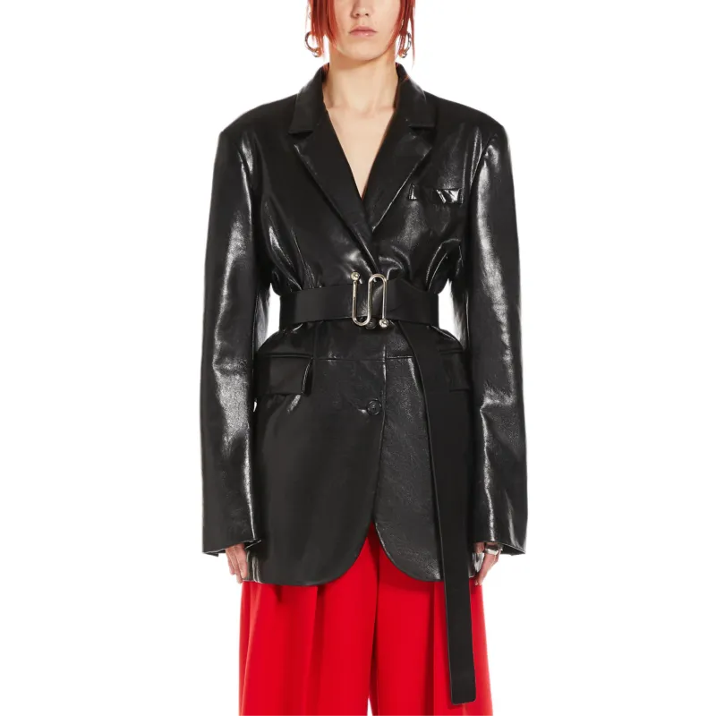 SportMax Teoria Button Up Belted Jacket-1