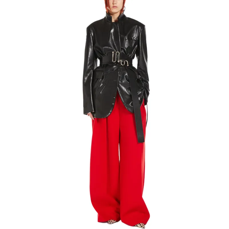 SportMax Teoria Button Up Belted Jacket-3