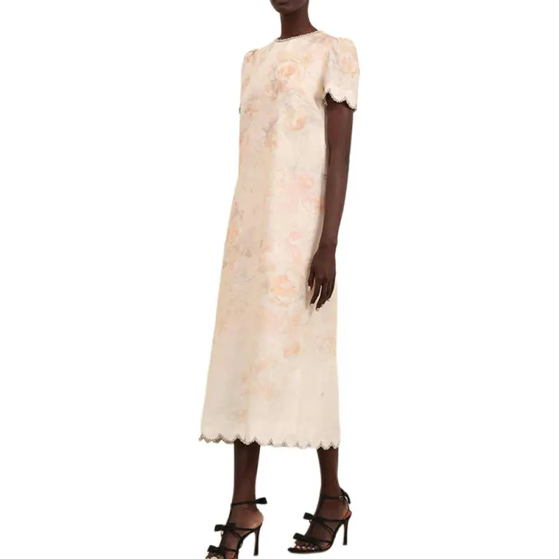 Zimmermann SS25 Short-Sleeved Dresses Women's Light Pink-3