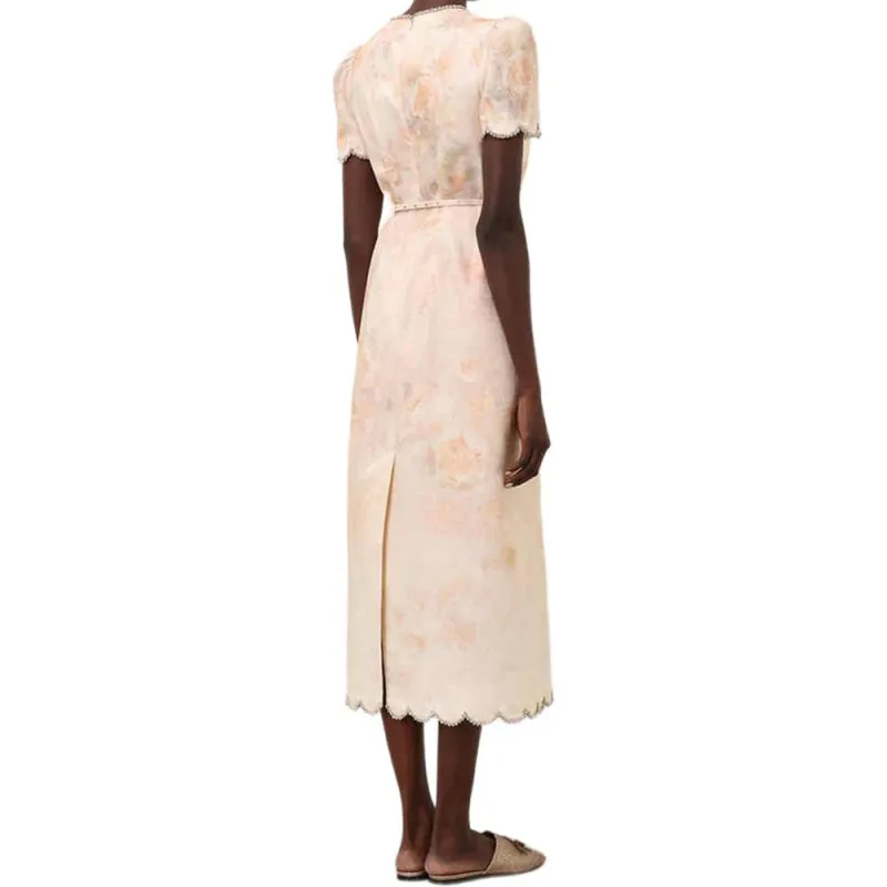 Zimmermann SS25 Short-Sleeved Dresses Women's Light Pink-2
