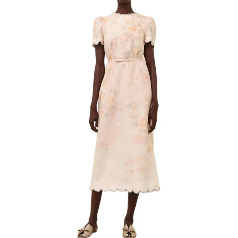 Zimmermann SS25 Short-Sleeved Dresses Women's Light Pink-1