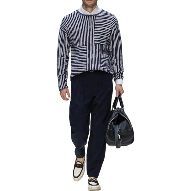 GIORGIO ARMANI Crew neck Jumper In A Viscose And Cotton Jacquard-5