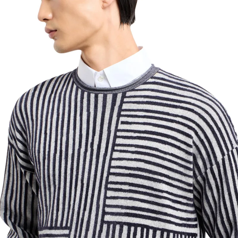 GIORGIO ARMANI Crew neck Jumper In A Viscose And Cotton Jacquard-6