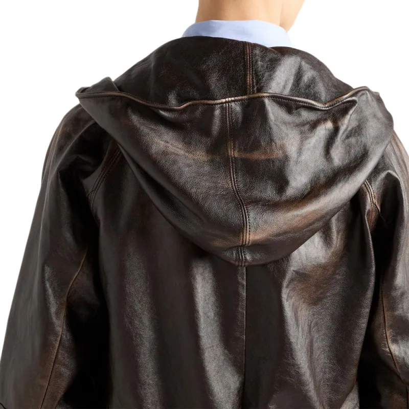 PRADA SS25 Leather Jacket Men's Dark Brown-4