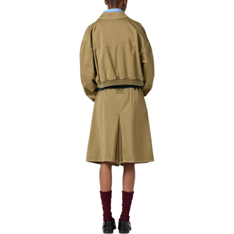 MIU MIU Garment dyed Cotton Bomber Jacket-2