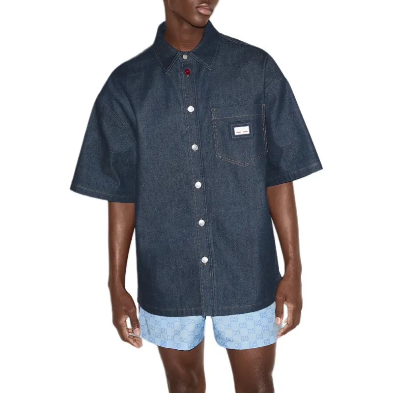 GUCCI SS25 Shirt Men's Dark Blue-2