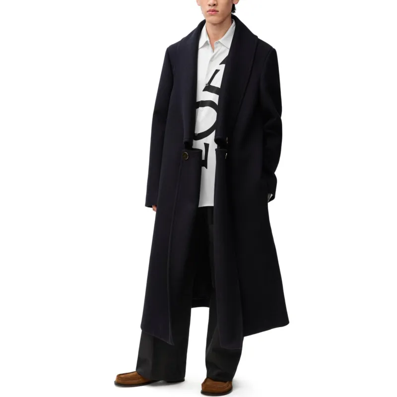 LOEWE SS25 Coat Men's Marine Blue-1