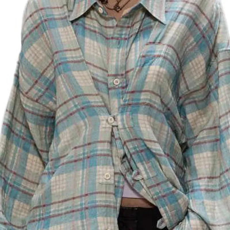 R13 Oversized Double Front Checked Shirt-5