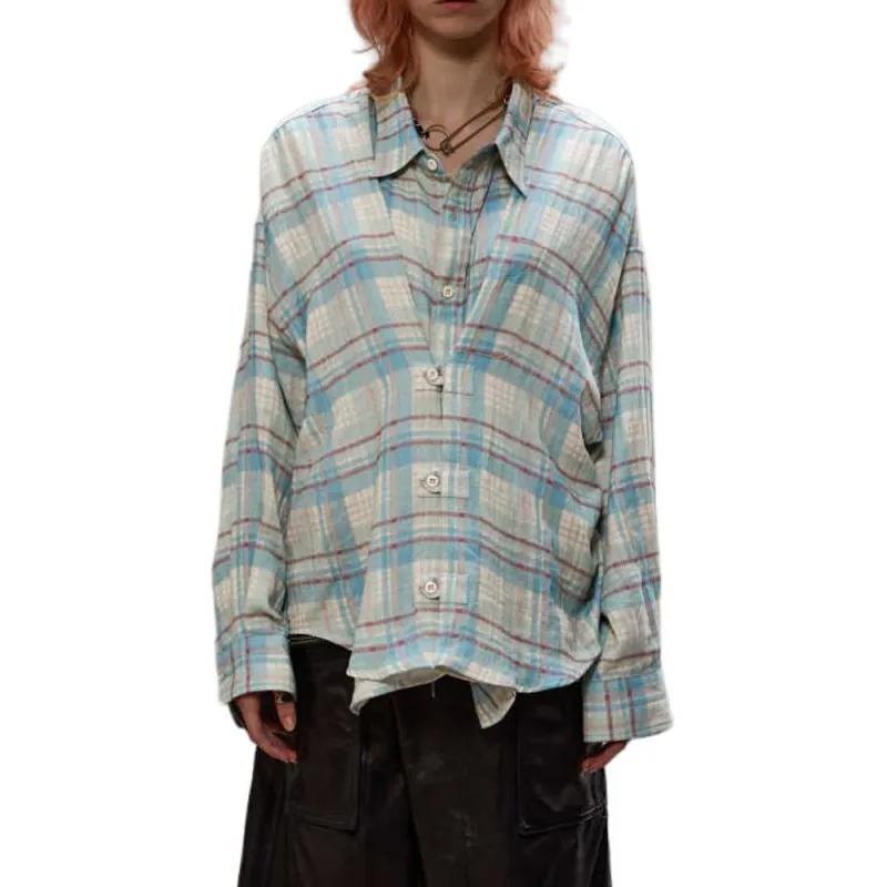 R13 Oversized Double Front Checked Shirt-2