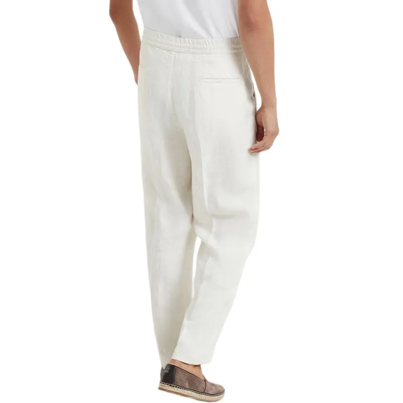 Brunello Cucinelli SS25 Casual Pants Men's Gray White-1