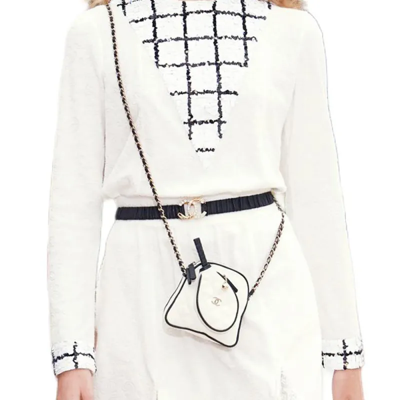 CHANEL Long-Sleeved Dresses Women's White-4