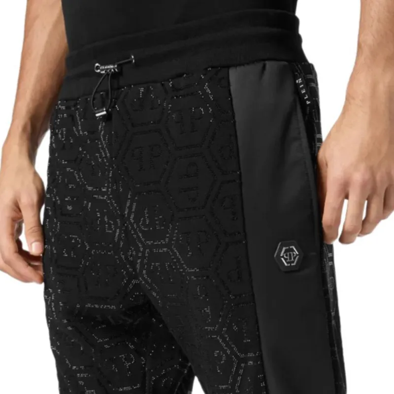 PHILIPP PLEIN Inserts Monogram Strass Track Pants-4