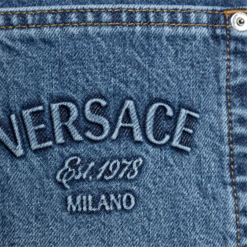 VERSACE Logo Patch Jeans-4